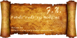 Fehérváry Noémi névjegykártya